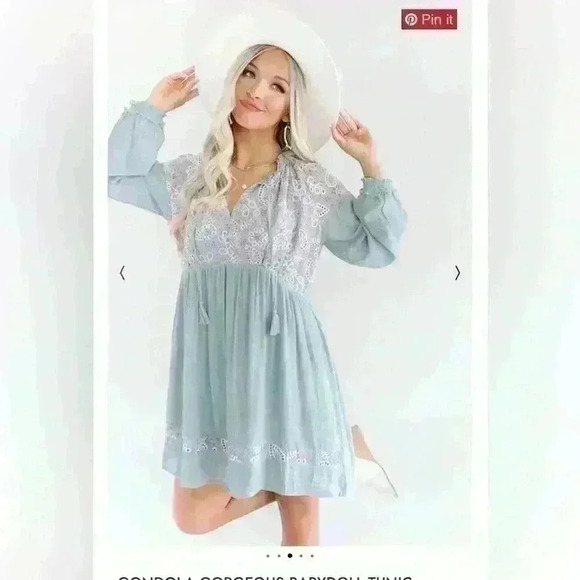 WOMENS LONG SLEEVE GONDOLA GORGEOUS BABYDOLL TUNIC DRESS SIZE SMALL - Picture 1 of 9